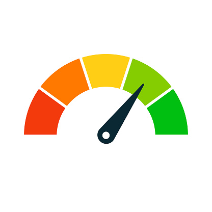 Rating Speed Meter Icon - Vector Stock Illustration