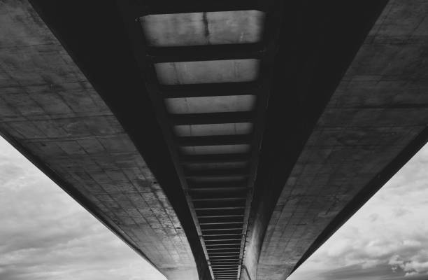 istock The middle bridge for pedestrians under Radotin bridge, Black and White 1278658193