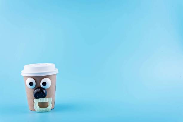 istock Coffee drink on a blue background for Halloween 1278659483