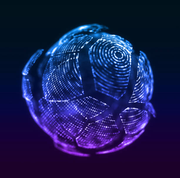 istock 3D rendering of an abstract globe, sphere in space in the form of plexus. Global network concept. Technology digital splash or explosion of data points. Array with dynamic particles. Tech background 1278660666