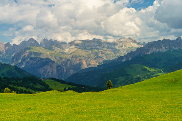 istock Mountain landscape along the road to Sella pass, Dolomites 1278660764