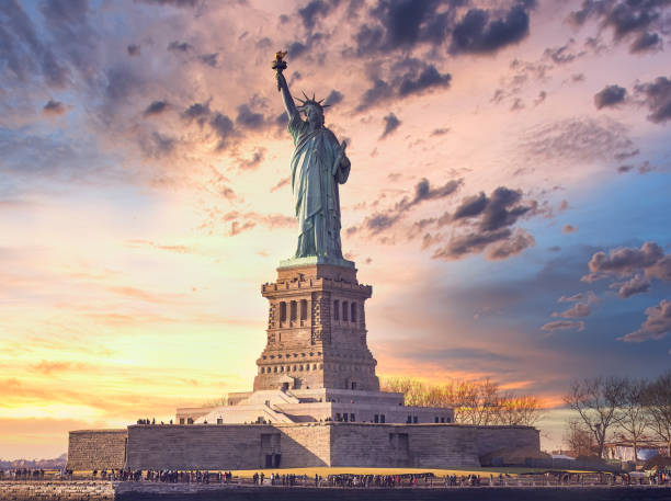 istock Statue of liberty at sunset 1278660884