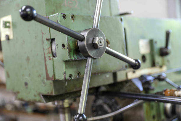 istock Old metal work lathe, close up 1278661870