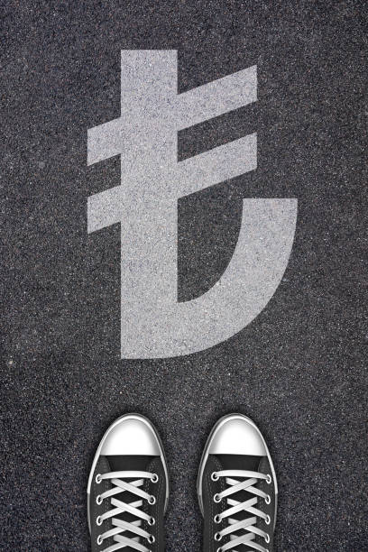 istock Turkish Lira sign on asphalt 1278662471