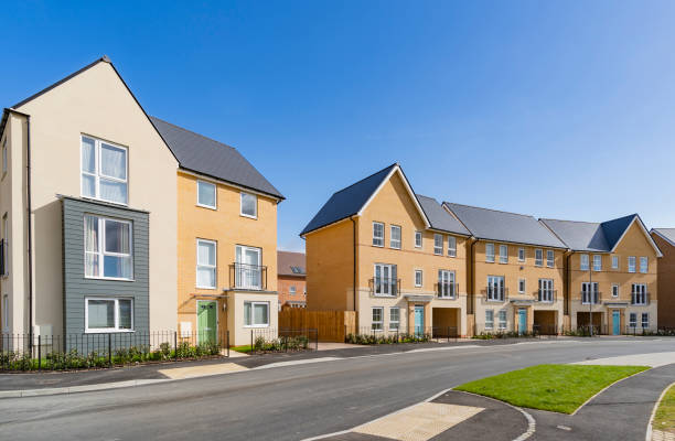 istock Newly built 3 story homes estate development 1278662702