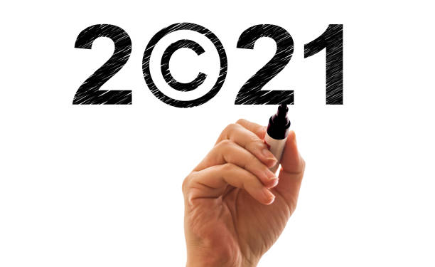 2021 tekst z symbolem praw autorskich - determination new years eve aspirations letter zdjęcia i obrazy z banku zdjęć