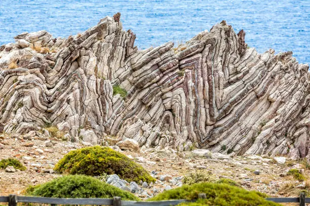 Photo of Extreme geological folds , anticlines and synclines, in Crete, Greece