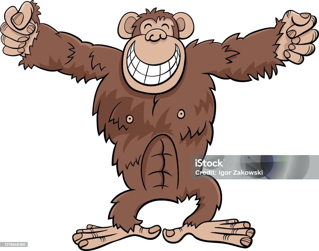Gorilla Ape Wild Animal Cartoon Illustration Stock Illustration - Download  Image Now - Gorilla, Cartoon, Happiness - iStock