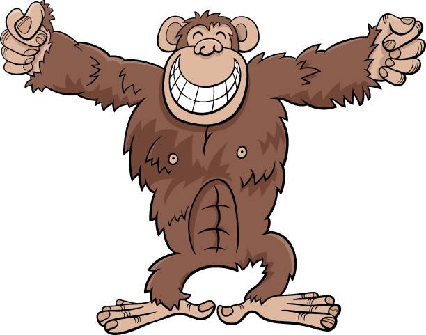 Gorilla Ape Wild Animal Cartoon Illustration Stock Illustration - Download  Image Now - Gorilla, Cartoon, Happiness - iStock