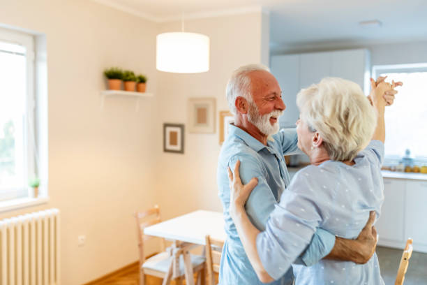 istock Cute happy young couple at home 1278673073