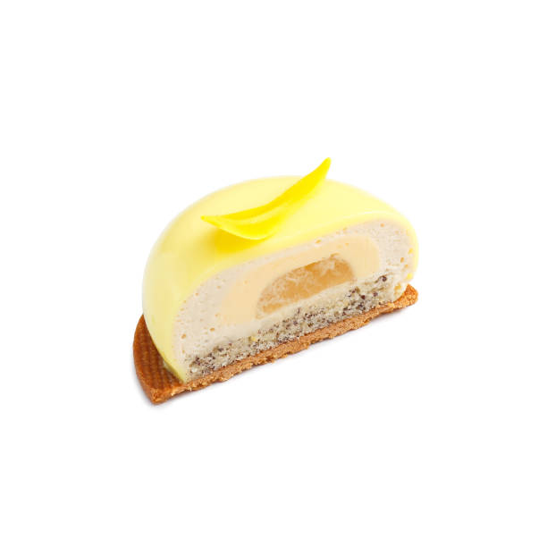 istock Half of glazed lemon mini tart with cream 1278674057