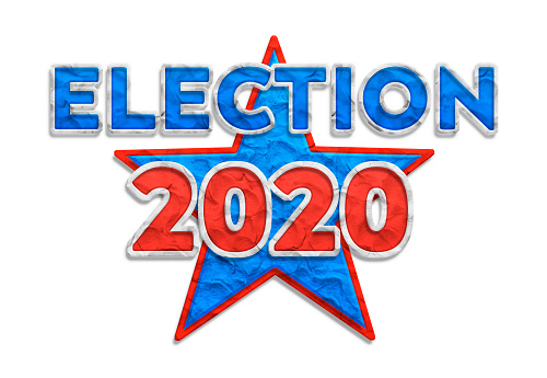 Handmade billboard showing election 2020 in US