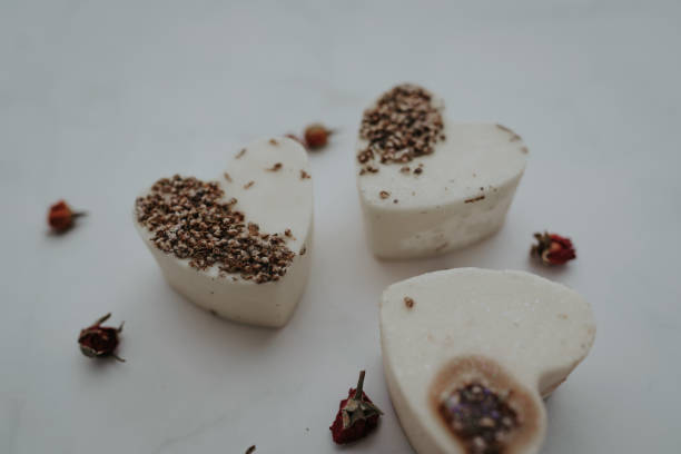 istock Luxury heart shaped soaps with heather 1278676153