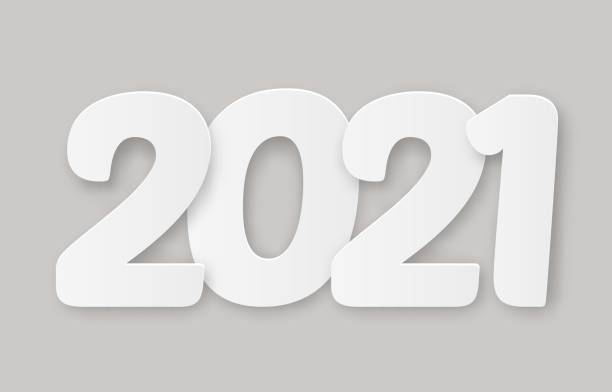istock Vector Illustration 2021 HAPPY NEW YEAR with 3d realistic numbers. Typography print poster, holiday decoration background, seasonal flyer, invitation, greeting merry Christmas card 1278686890