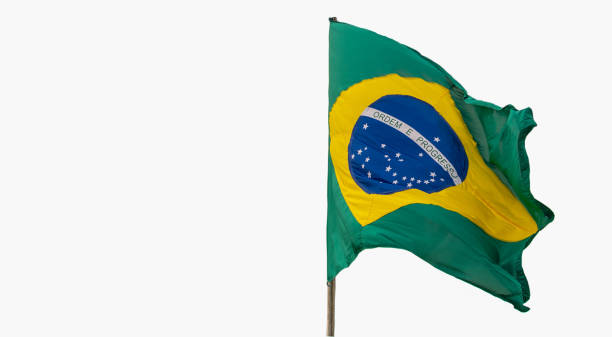 브라질의 국기. 파빌리온. 모국 기호 - 브라질 국기 뉴스 사진 이미지