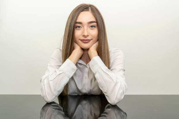 istock blond business woman on white background 1278692993