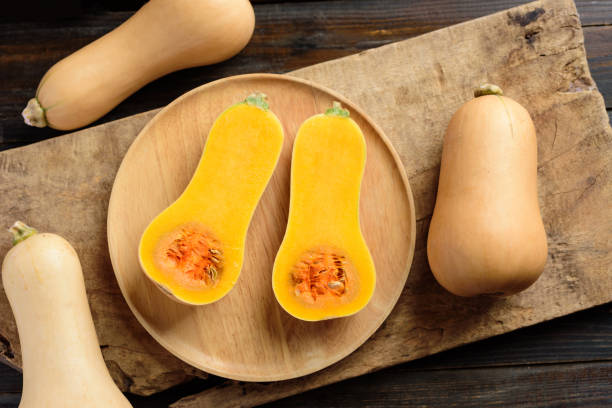 istock Fresh butternut squash on wooden 1278694165
