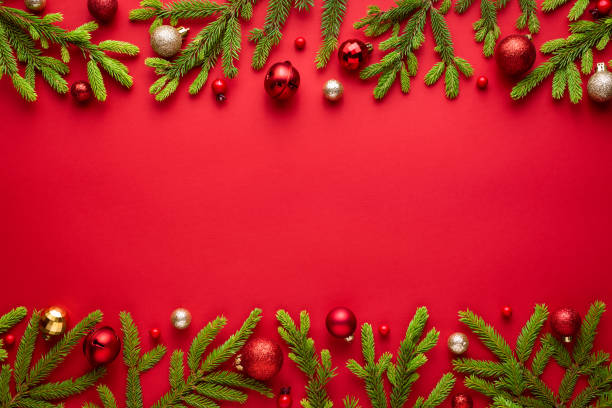 istock Christmas card with red background 1278695662
