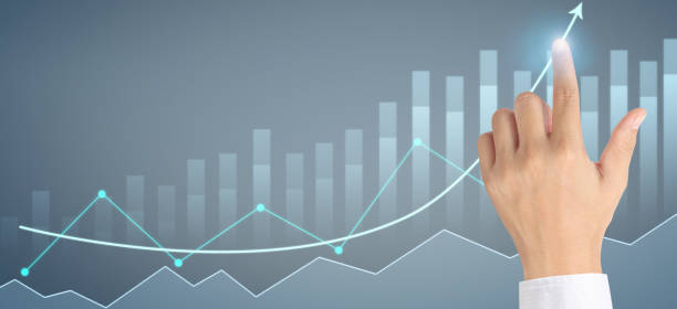 istock Businessman plan graph growth and increase of chart positive indicators 1278706022