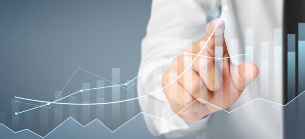 istock Businessman plan graph growth and increase of chart positive indicators 1278706024