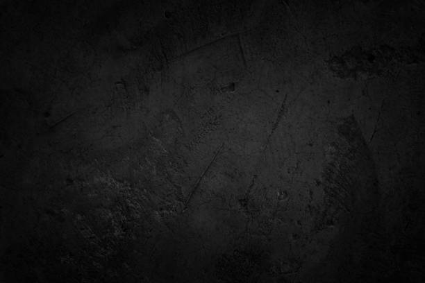 istock Close up retro plain dark black cement & concrete wall background texture for show or advertise or promote product and content on display and web design element concept decor. 1278709755