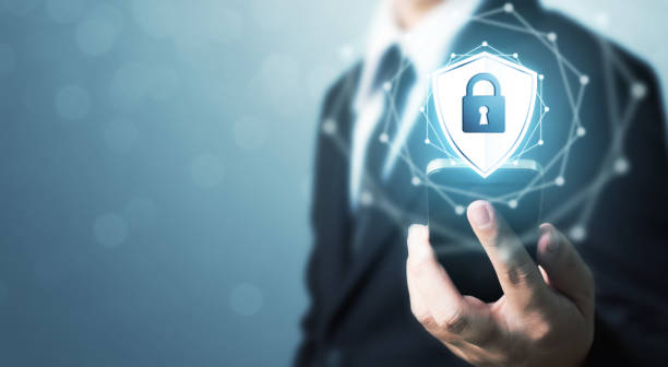 istock Protection network security mobile smart phone and safe your data concept. Digital crime by an anonymous hacker 1278710530