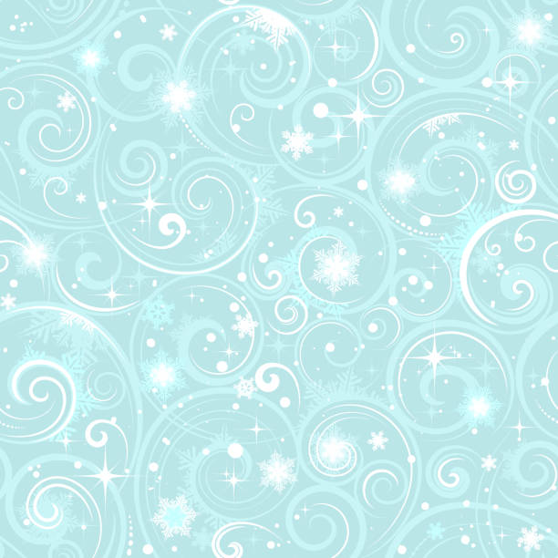 niebieskie, bezszwowe świąteczne płatki śniegu - frost pattern stock illustrations