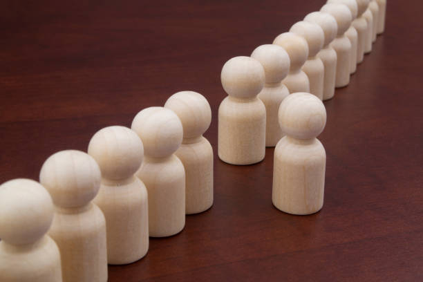 istock One figure standing out from the crowd. Leadership, talent, successful choice concept. 1278714186