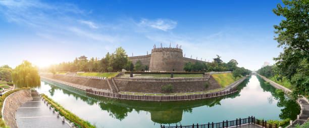 Xi'an ancient city wall and moat, China Shaanxi.
