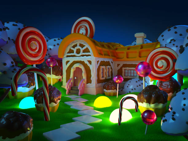 istock candy land with fantasy house at night 1278722440