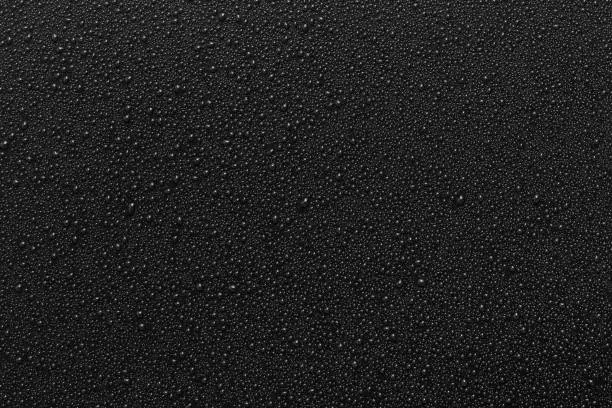 Photo of Water droplets on black background