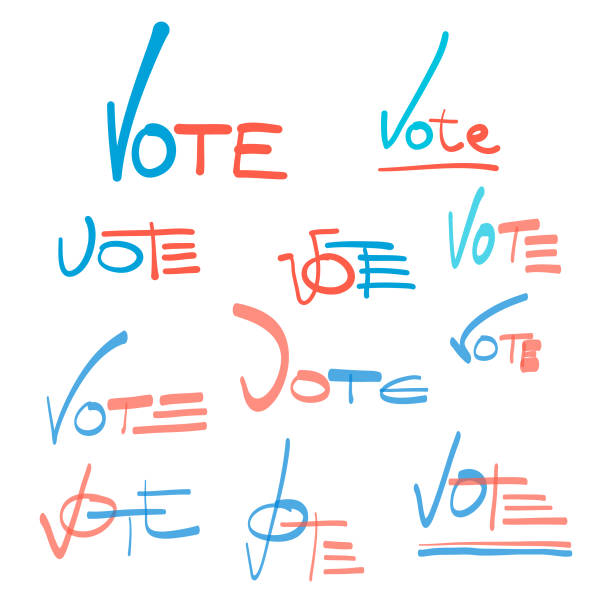 手書き記号を投票する - voting doodle republican party democratic party点のイラスト素材／クリップアート素材／マンガ素材／アイコン素材