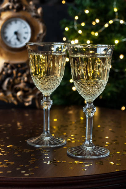 istock Two champagne glasses ready to celebrate in  New Year 1278728037