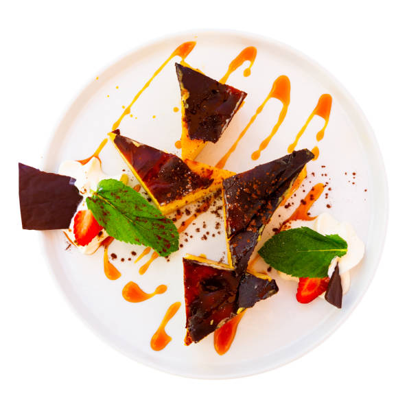 istock Custard tart on white plate, french cuisine 1278732289