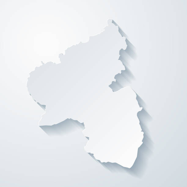 Rhineland-Palatinate map with paper cut effect on blank background Map of Rhineland-Palatinate with a realistic paper cut effect isolated on white background. Vector Illustration (EPS10, well layered and grouped). Easy to edit, manipulate, resize or colorize. germany blank map silhouette stock illustrations