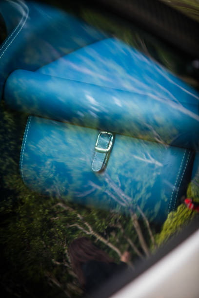 Luxury car leather glove compartment