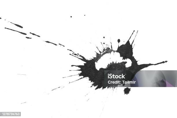 High Resolution Of Ink Blot Stock Photo - Download Image Now - Ink, Splattered, Blob
