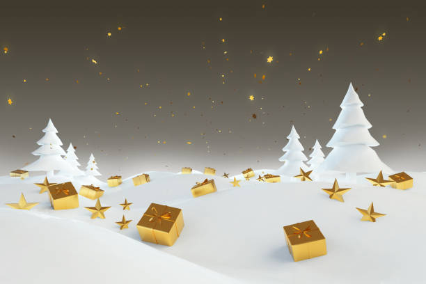 istock Christmas background. Winter landscape with 3d rendering 1278736294