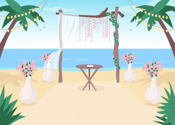 91 Cartoon Of The Beach Wedding Illustrations & Clip Art - iStock