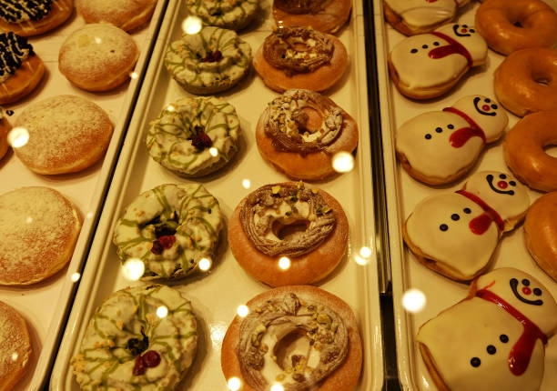 Close up assorted flavor of Donuts
