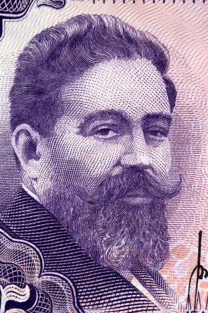 Photo of Isaac Albeniz a portrait from old Spanish money