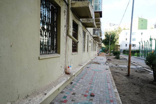 istock Back alley of a building in Mongolia. 1278742927