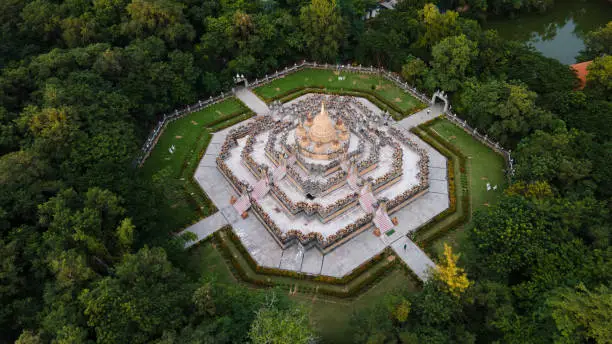 Photo of Aerial view WasPaKung temple Roi-et  province,Thailand