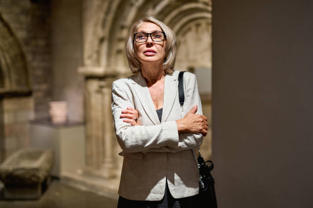 istock Woman exploring medieval expositions in museum 1278747120