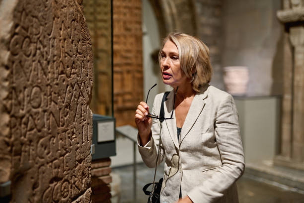 istock Mature woman visiting antique museum 1278747122
