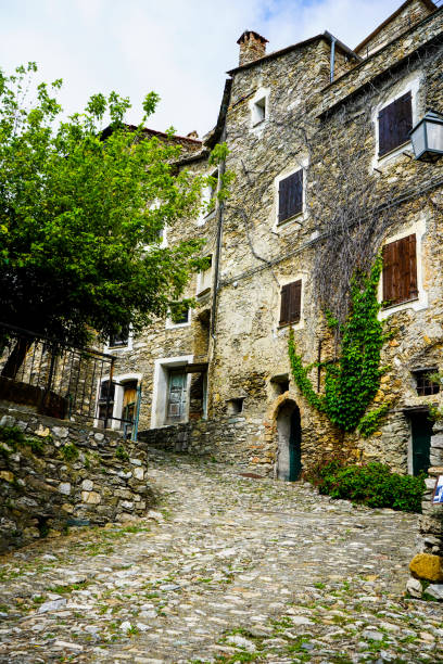 Castelvecchio di Rocca Barbena, Savona, Italy: detail of an old house