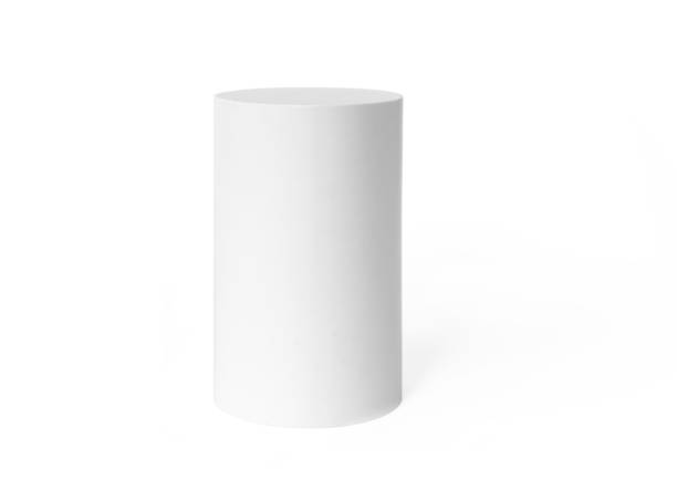 istock White podium mockup cylinder shape isolated on white background. Pedestal, stage or platform for product presentation with empty space for display 1278753283