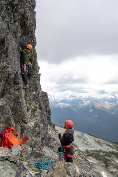 istock Mountaineer climbs up mountain ridge 1278754829