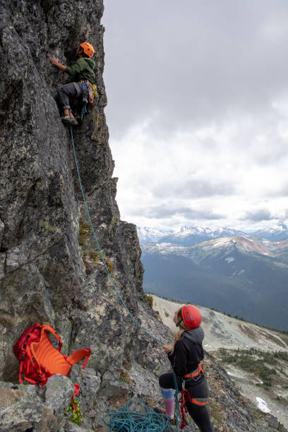 istock Mountaineer climbs up mountain ridge 1278754897