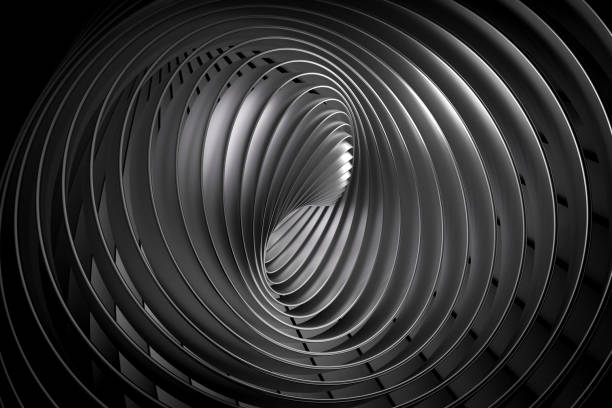 istock 3D pattern symmetric and geometric lines abstract background, colorful gradients lined shapes. 1278755119